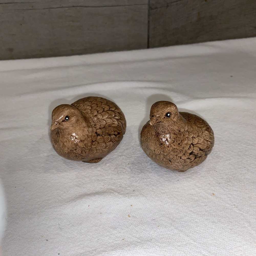 Vintage Ceramic Quail Figurines 2-Pack